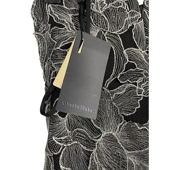 NWT Alberto Makali Strapless Mermaid Gown Dress size 2 Floral Gunmetal Maxi - Picture 6 of 9